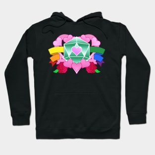 DiceHeart - Pride Banner, Green Dice Hoodie